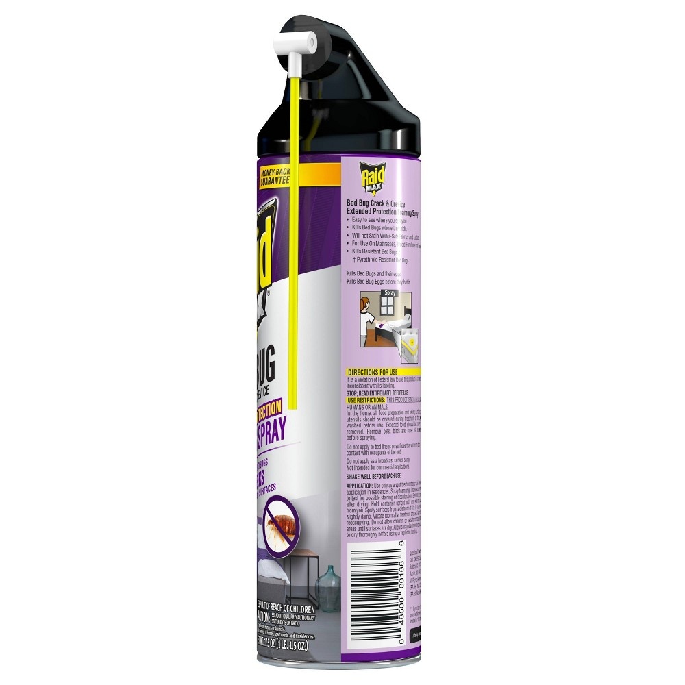 slide 4 of 4, Raid Max Extended Protection Bed Bug Crack & Crevice Foaming Spray, 17.5 oz, 1 ct