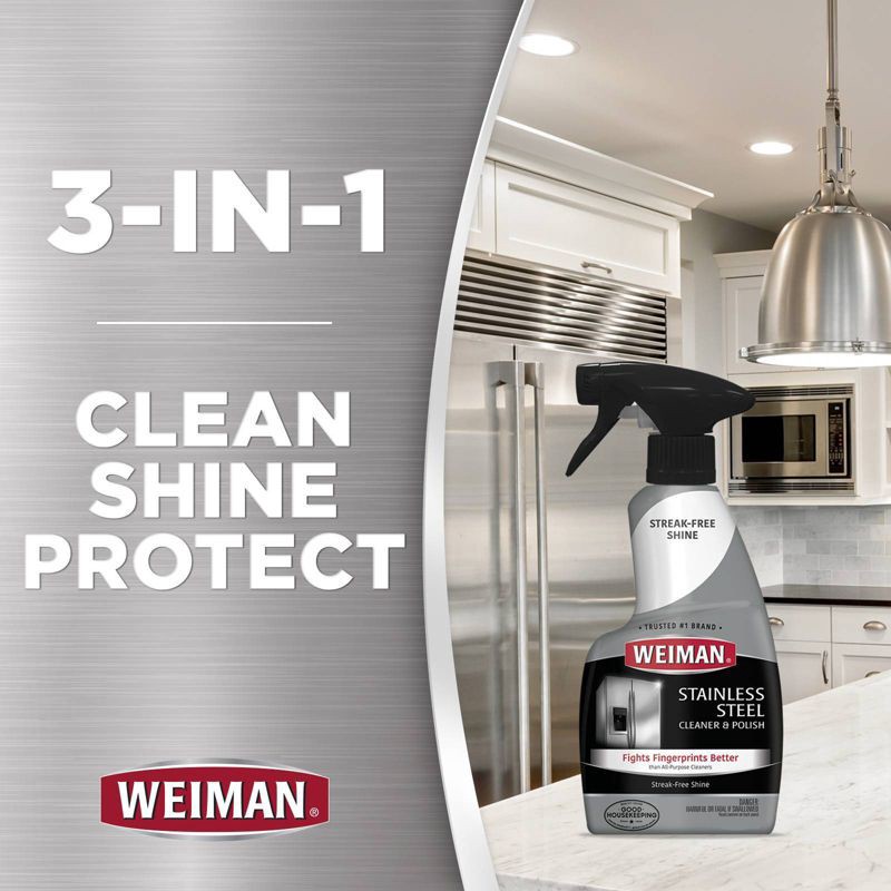 slide 3 of 9, Weiman Stainless Steel Cleaner and Polish Trigger - 22 fl oz, 22 fl oz