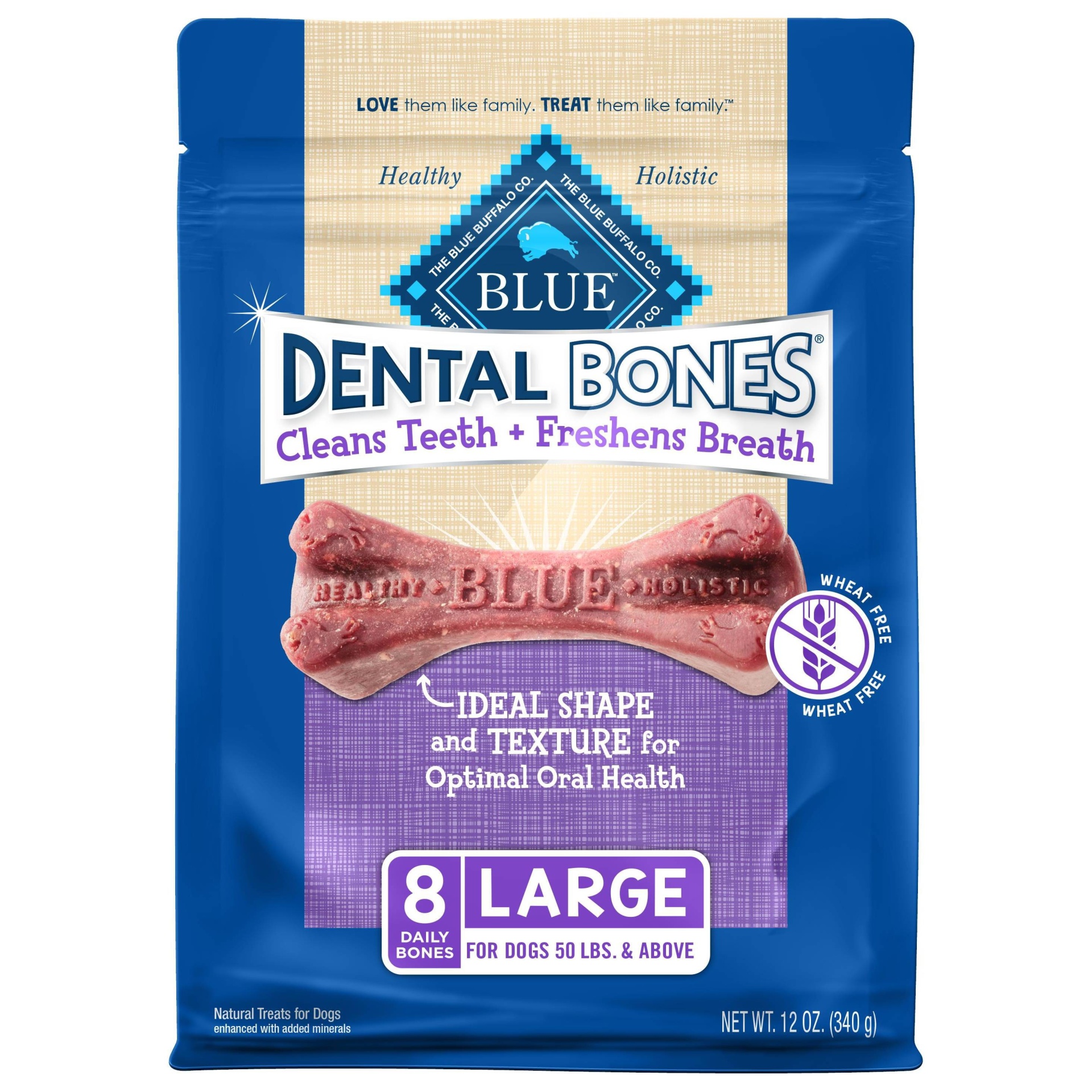 slide 1 of 4, Blue Buffalo Dental Bones for Dog - Large, 12 oz