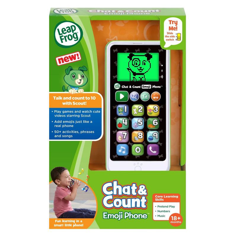 slide 2 of 6, LeapFrog Chat and Count Emoji Phone - Green, 1 ct