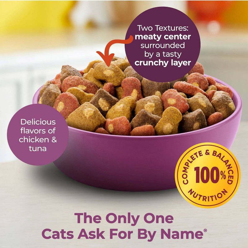 slide 3 of 6, Meow Mix Tender Centers with Basted Bites with Flavors of Chicken & Tuna Adult Complete & Balanced Dry Cat Food - 3lbs, 3 lb