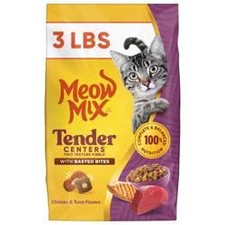 Meow Mix Tender Centers with Basted Bites with Flavors of Chicken & Tuna Adult Complete & Balanced Dry Cat Food - 3lbs