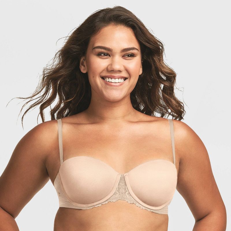 slide 6 of 9, Maidenform Women's Strapless Multiway Push-Up Bra SE1102 - Paris Beige 38C: Convertible, Padded, Underwire, 1 ct