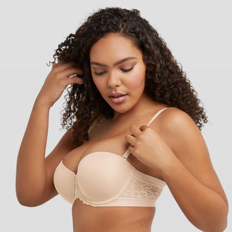 slide 4 of 9, Maidenform Women's Strapless Multiway Push-Up Bra SE1102 - Paris Beige 38DD: Convertible Strapless, Padded Underwire, Adjustable Straps, 1 ct