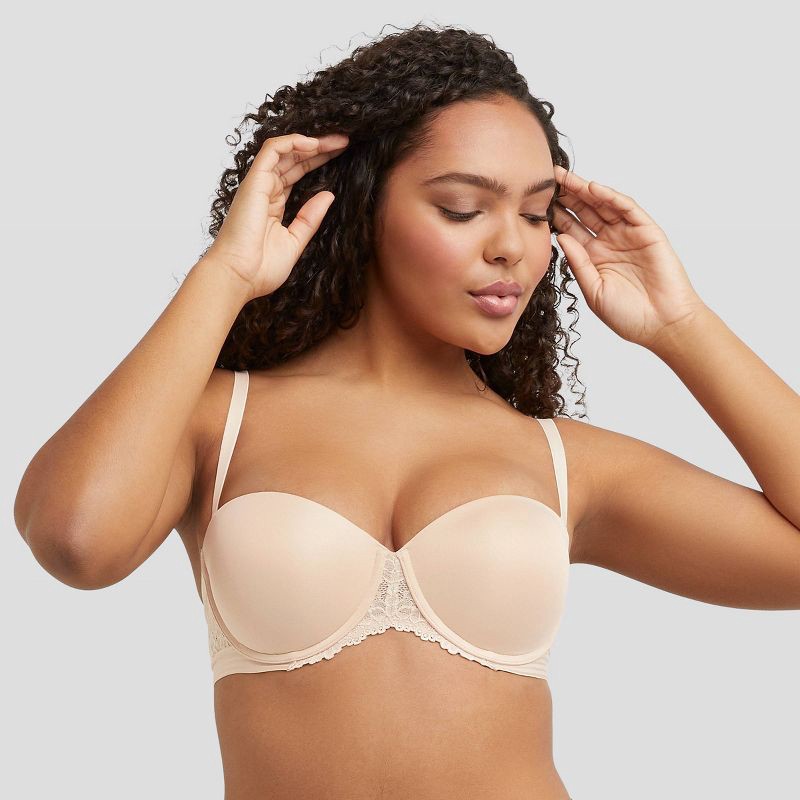 slide 2 of 9, Maidenform Women's Strapless Multiway Push-Up Bra SE1102 - Paris Beige 40C: Convertible, Padded, Underwire, 1 ct