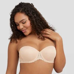 Maidenform Women's Strapless Multiway Push-Up Bra SE1102 - Paris Beige 40C: Convertible, Padded, Underwire