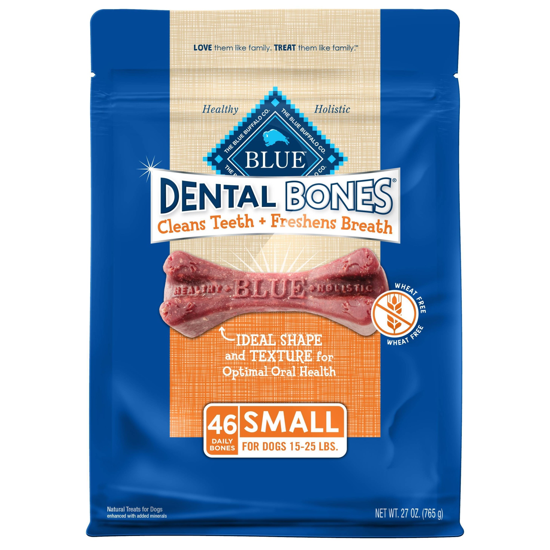 slide 1 of 4, Blue Buffalo Dental Bones 27oz Bags Dog Treats - Small, 27 oz