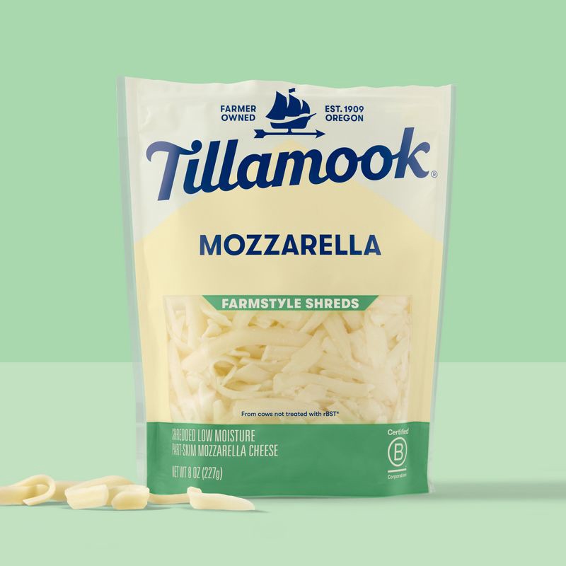 slide 8 of 9, Tillamook Farmstyle Mozzarella Shredded Cheese - 8oz, 8 oz