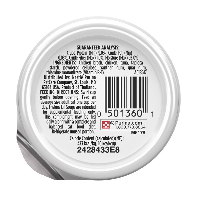 slide 2 of 9, Purina Friskies Lil' Soups In a Velvety Broth Wet Cat Food Complement with Chicken & Tuna - 1.2oz, 1.2 oz