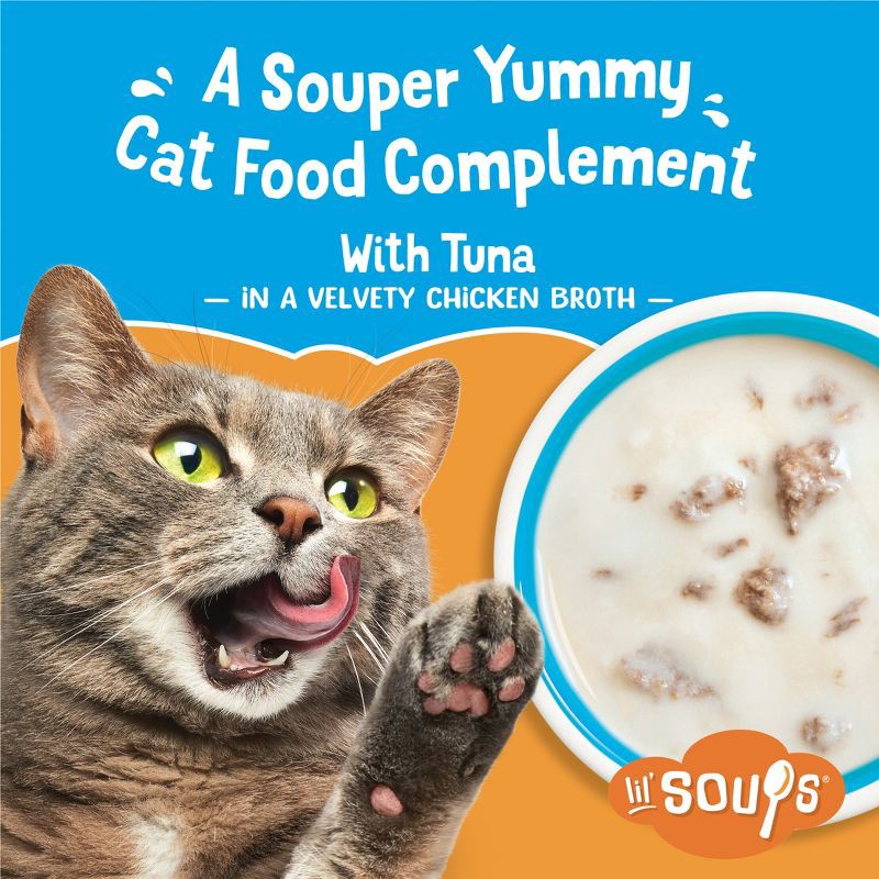 slide 3 of 9, Purina Friskies Lil' Soups In a Velvety Broth Wet Cat Food Complement with Chicken & Tuna - 1.2oz, 1.2 oz