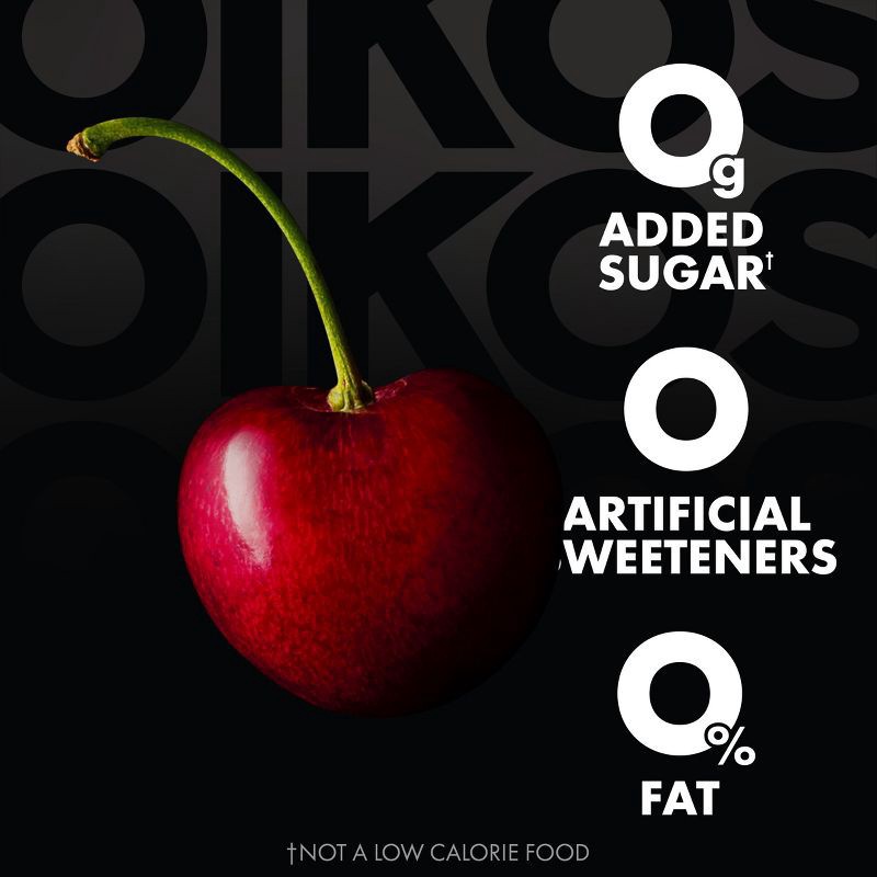 slide 2 of 13, Oikos Triple Zero Cherry Greek Yogurt - 15g Protein 4ct/5.3oz Cups, 15 gram, 4 ct, 5.3 oz