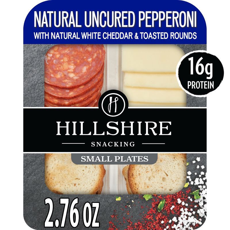 slide 1 of 7, Hillshire Farm Hillshire Snacking All Natural Uncured Pepperoni with White Cheddar Cheese and Toasted Rounds - 2.76oz, 2.76 oz