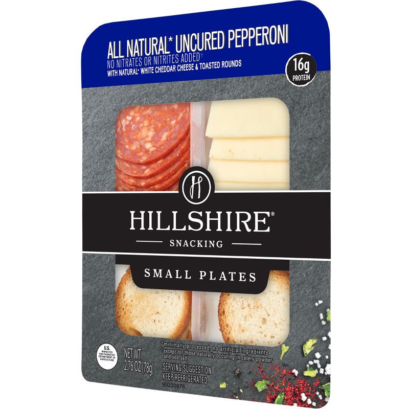 slide 5 of 5, Hillshire Farm Hillshire Snacking All Natural Uncured Pepperoni with White Cheddar Cheese and Toasted Rounds - 2.76oz, 2.76 oz