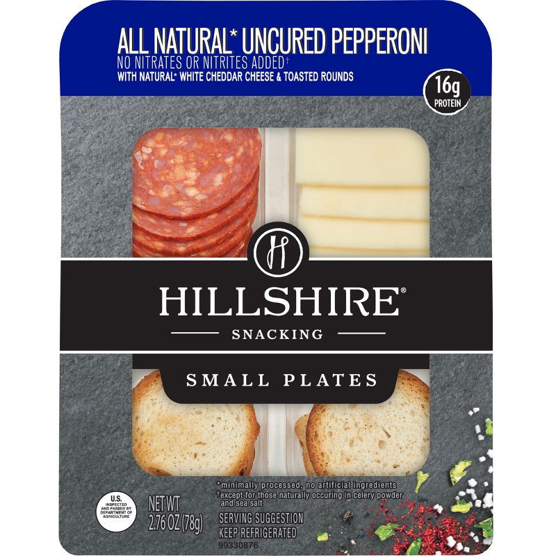 slide 1 of 5, Hillshire Farm Hillshire Snacking All Natural Uncured Pepperoni with White Cheddar Cheese and Toasted Rounds - 2.76oz, 2.76 oz