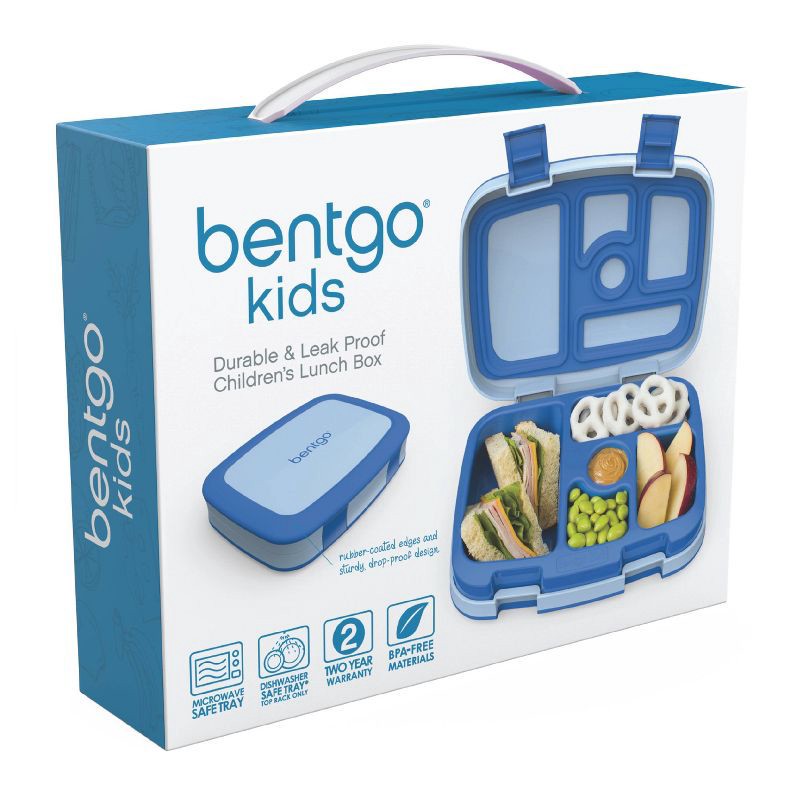 slide 4 of 7, Bentgo Kids' Brights Leakproof, 5 Compartment Bento-Style Kids' Lunch Box - Blue, 1 ct