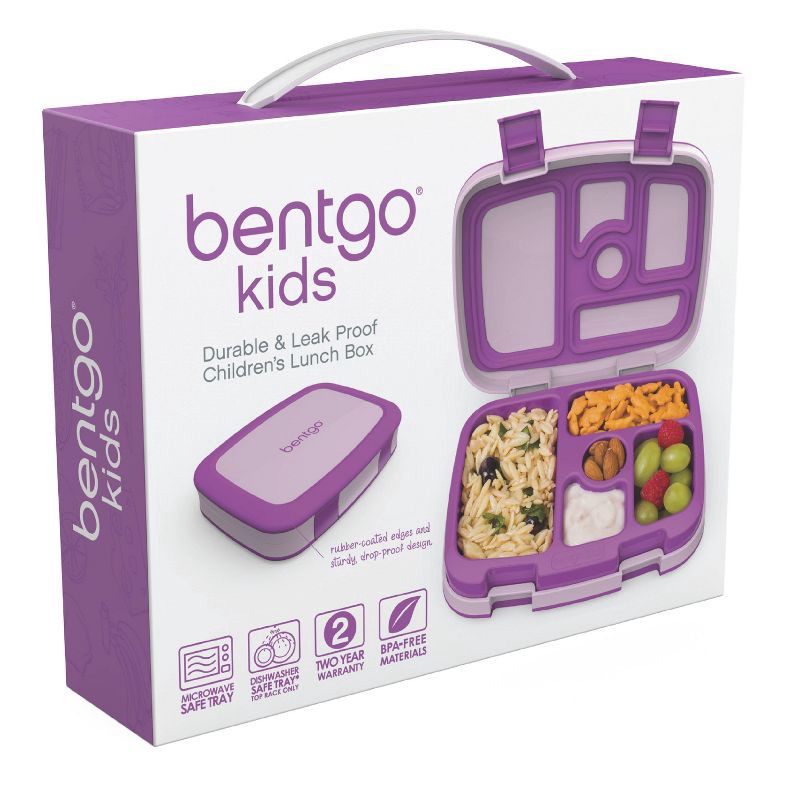 slide 7 of 7, Bentgo Kids' Brights Leakproof, 5 Compartment Bento-Style Kids' Lunch Box - Purple, 1 ct