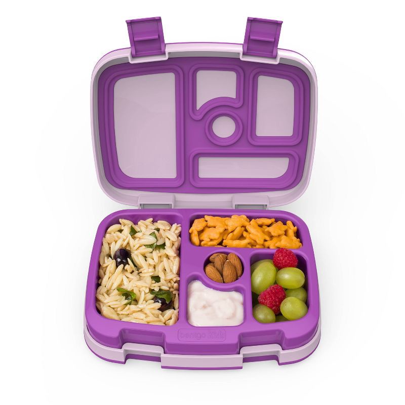 slide 1 of 7, Bentgo Kids' Brights Leakproof, 5 Compartment Bento-Style Kids' Lunch Box - Purple, 1 ct