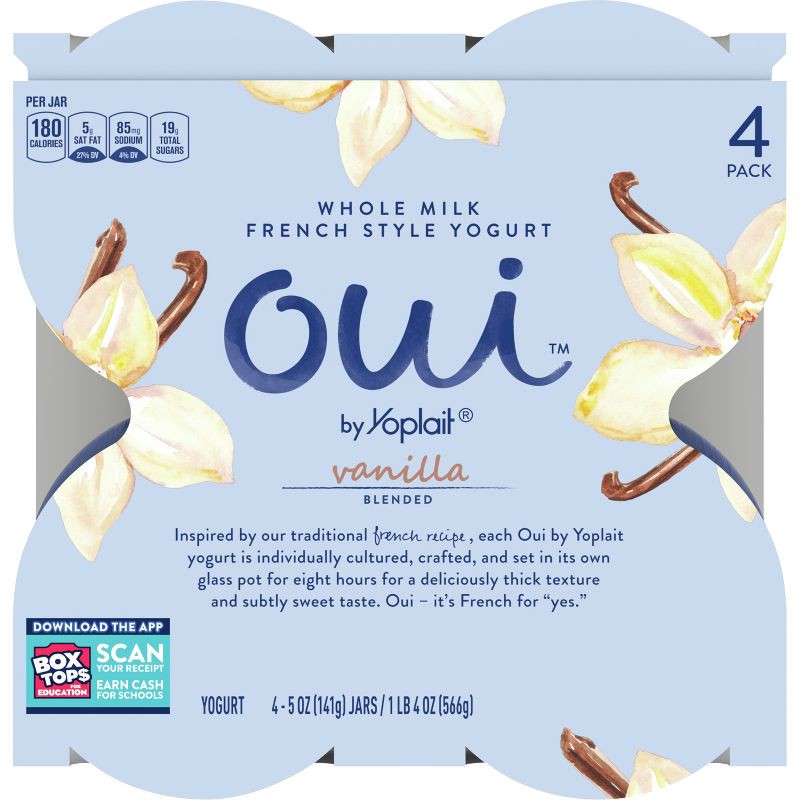 slide 4 of 10, Oui by Yoplait Vanilla Flavored French Style Yogurt - 4ct/5oz Jars, 4 ct; 5 oz