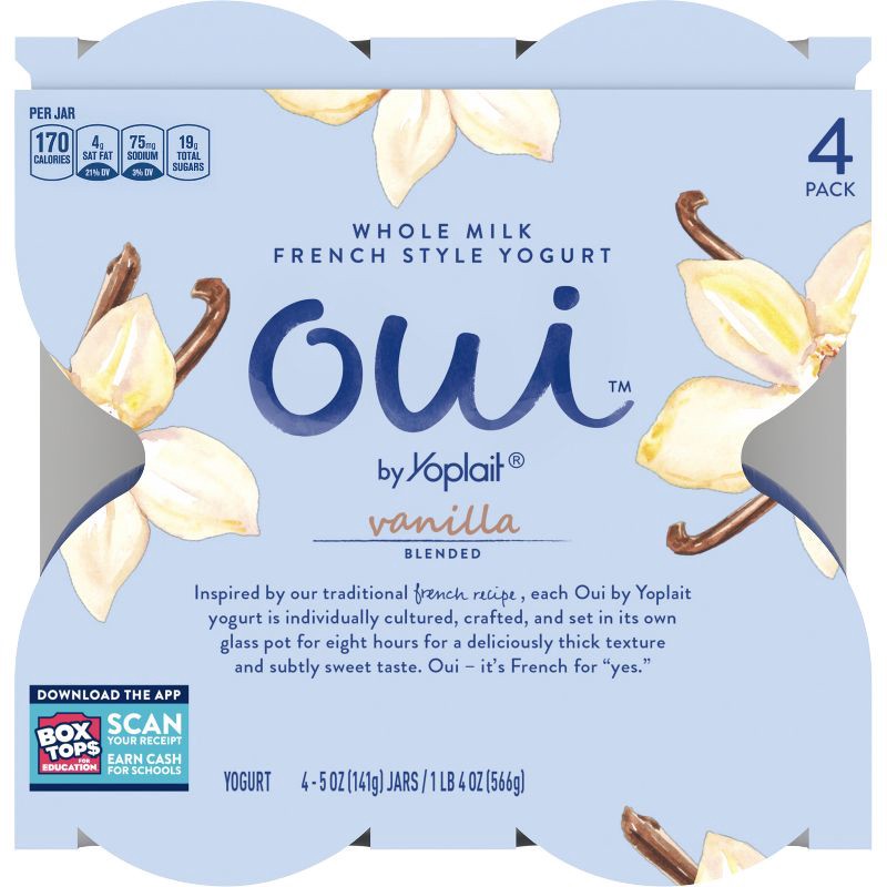 slide 7 of 10, Oui by Yoplait Vanilla Flavored French Style Yogurt - 4ct/5oz Jars, 4 ct; 5 oz