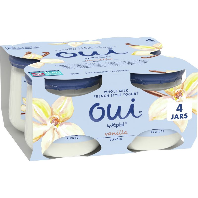 slide 1 of 10, Oui by Yoplait Vanilla Flavored French Style Yogurt - 4ct/5oz Jars, 4 ct; 5 oz