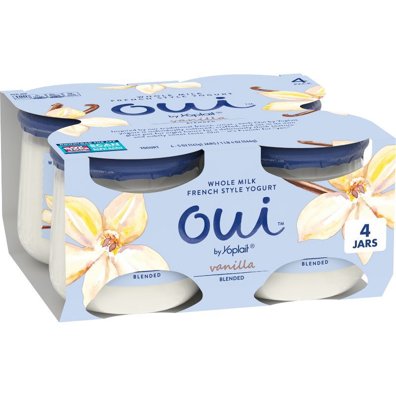 slide 1 of 10, Oui by Yoplait Vanilla Flavored French Style Yogurt - 4ct/5oz Jars, 4 ct; 5 oz