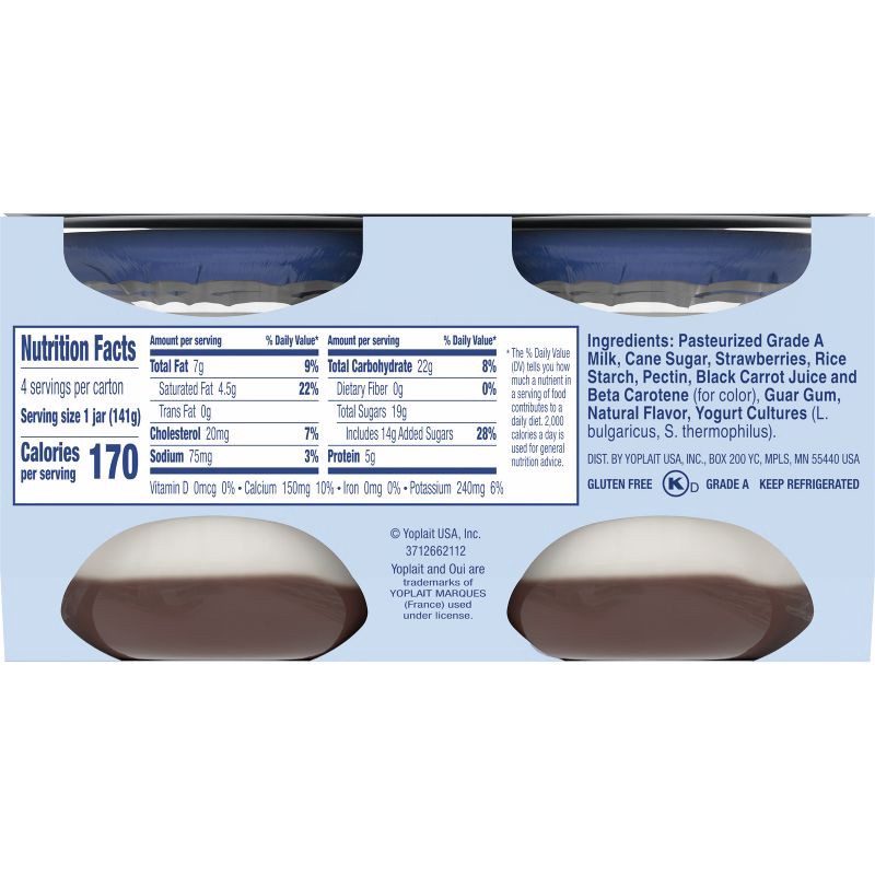 slide 4 of 10, Oui by Yoplait Strawberry Flavored French Style Yogurt - 4ct/5oz Jars, 4 ct; 5 oz