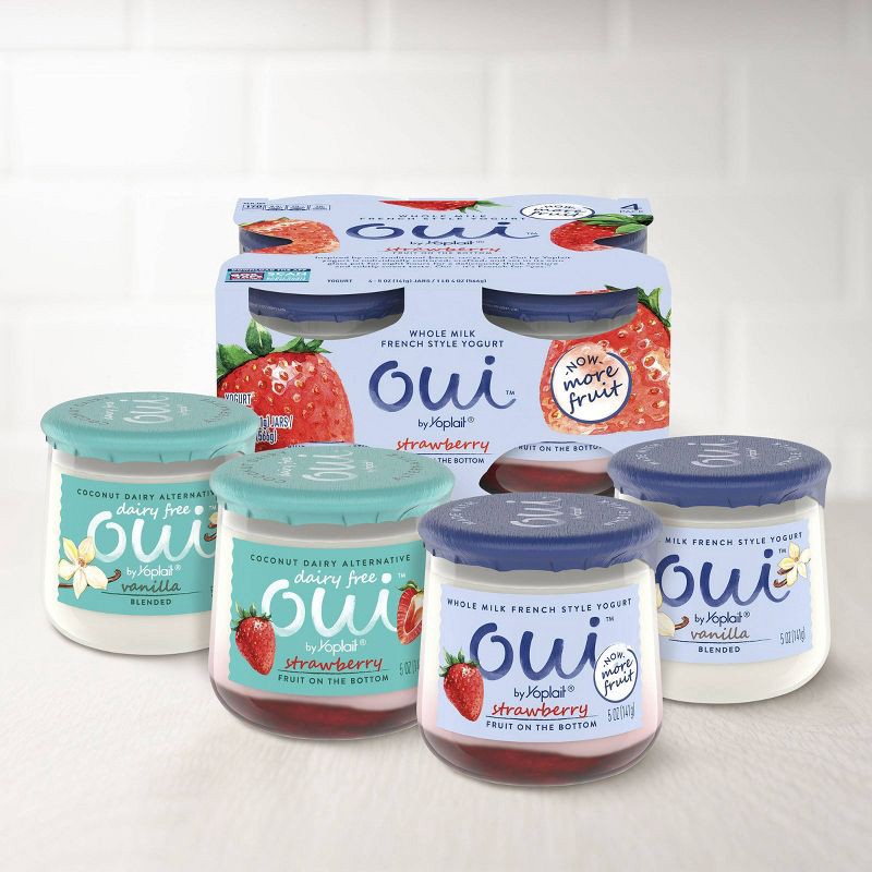 slide 8 of 10, Oui by Yoplait Strawberry Flavored French Style Yogurt - 4ct/5oz Jars, 4 ct; 5 oz