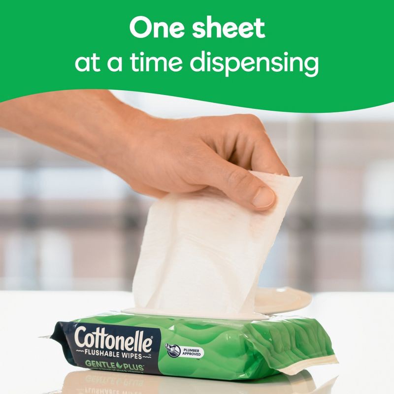 slide 8 of 11, Cottonelle GentlePlus Flushable Wipes - 2pk/42ct, 2 ct, 42 ct