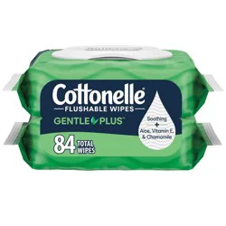 Cottonelle GentlePlus Flushable Wipes - 2pk/42ct: Paraben-Free, Alcohol-Free, For Groin Area