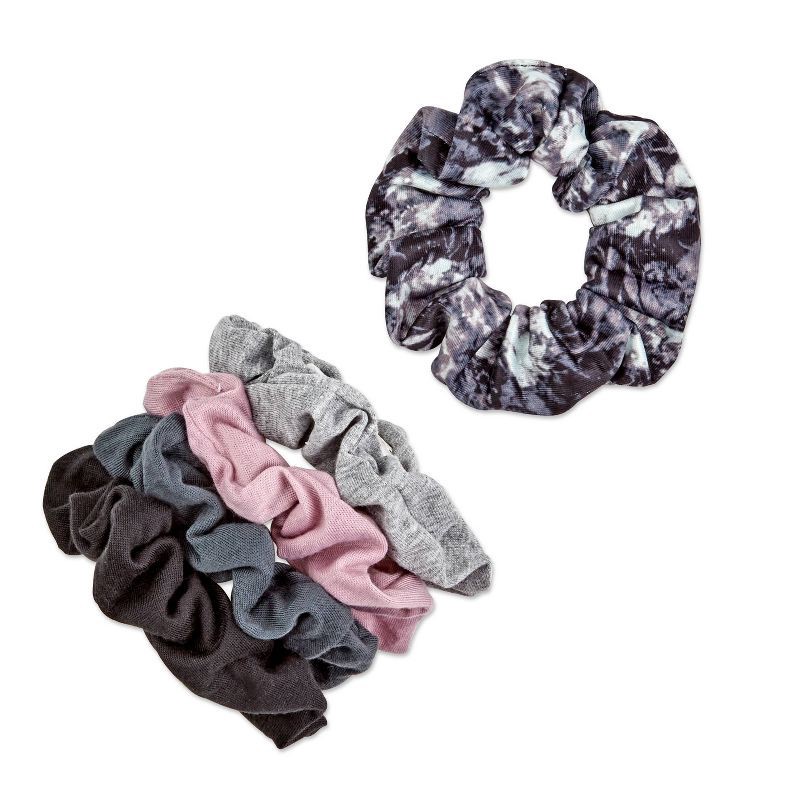 slide 2 of 3, scunci scünci No Damage Scrunchies - Pink/Greys - All Hair - 5pk, 5 ct