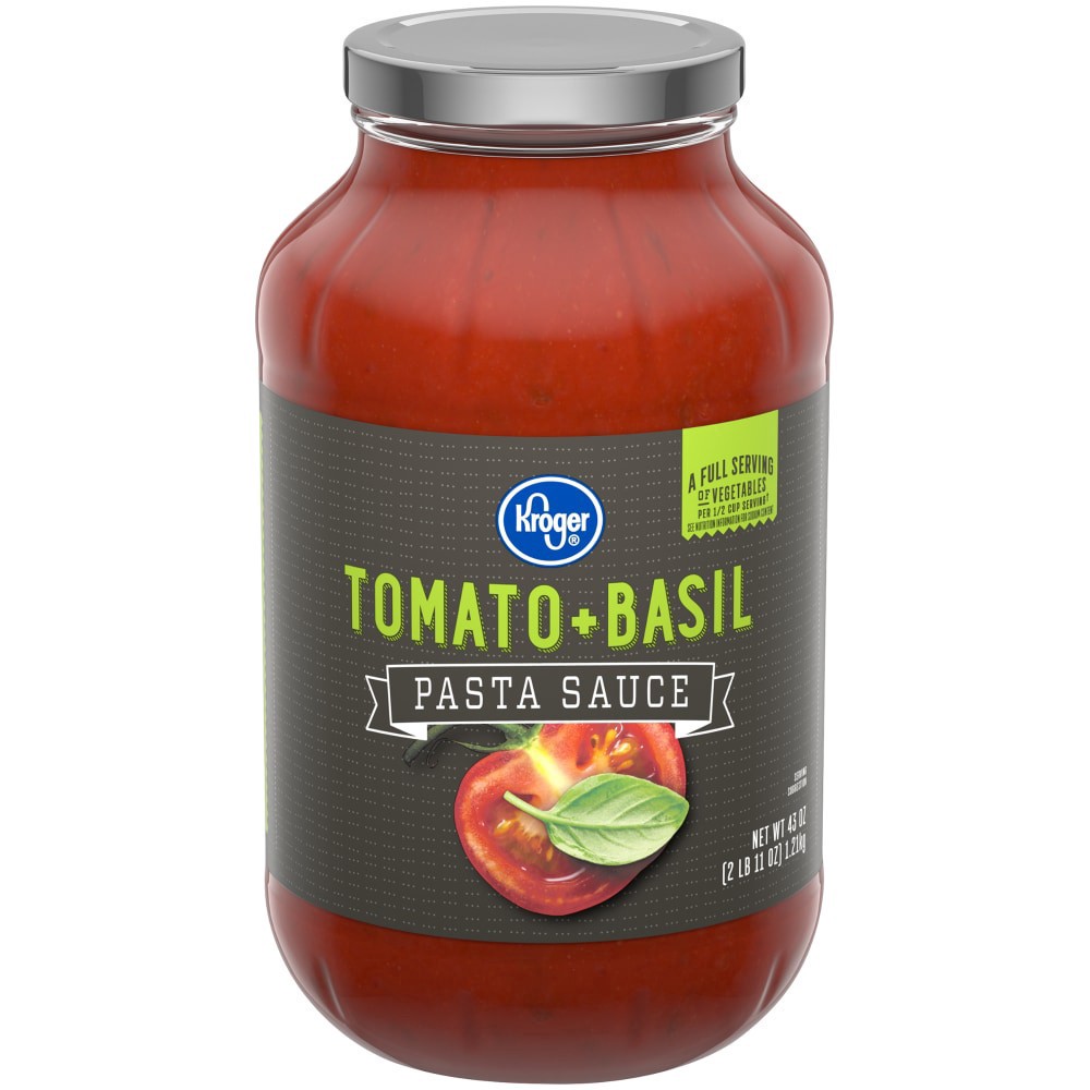 slide 2 of 3, Kroger Tomato + Basil Pasta Sauce, 43 oz