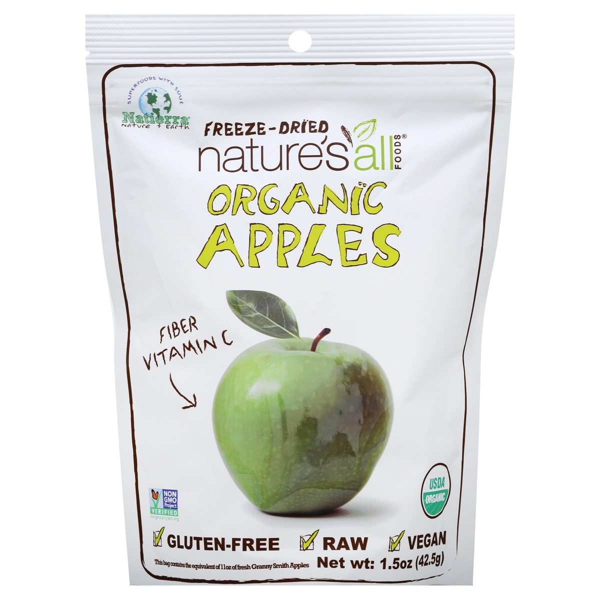 slide 1 of 1, Nature's All Foods Organic Freeze-Dried Apples, 1.5 oz