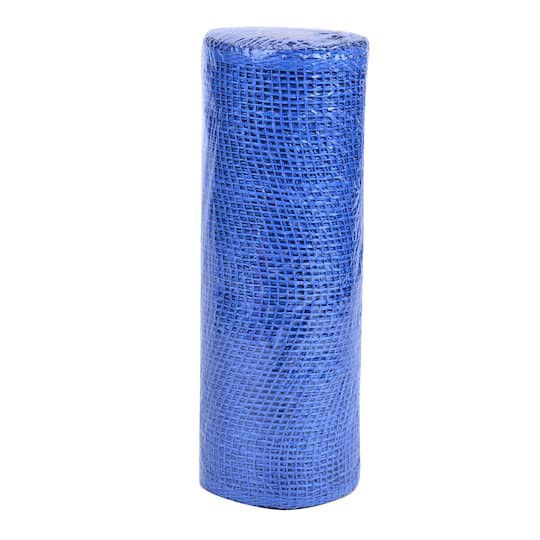 slide 1 of 3, 10" X 19ft. Blue Poly Burlap Mesh By Celebrate It, 10 in x 19 ft