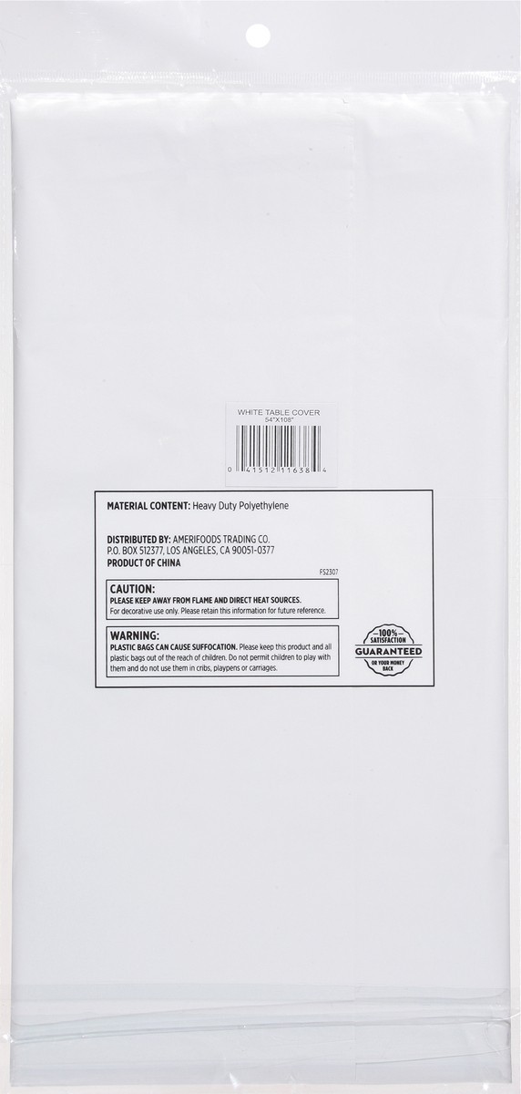 slide 9 of 11, First Street White Plastic Table Cover 54X108, 1 ct
