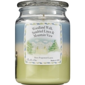 slide 1 of 1, Candle-Lite 3-Layer Jar Woodland Walk, Sundried Linen & Mountain View Candle, 1 ct