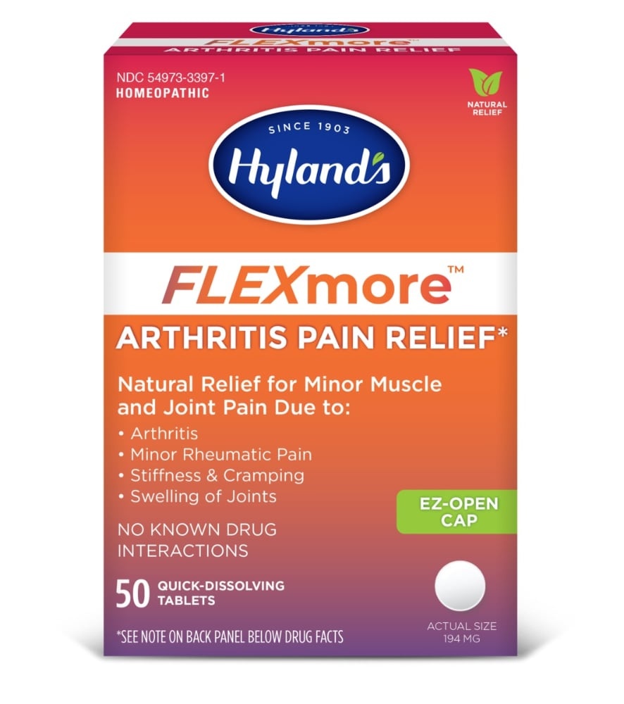slide 1 of 1, Hyland's Homeopathic Flexmore Arthritis Pain Relief Quick Dissolving Tablets, 50 ct