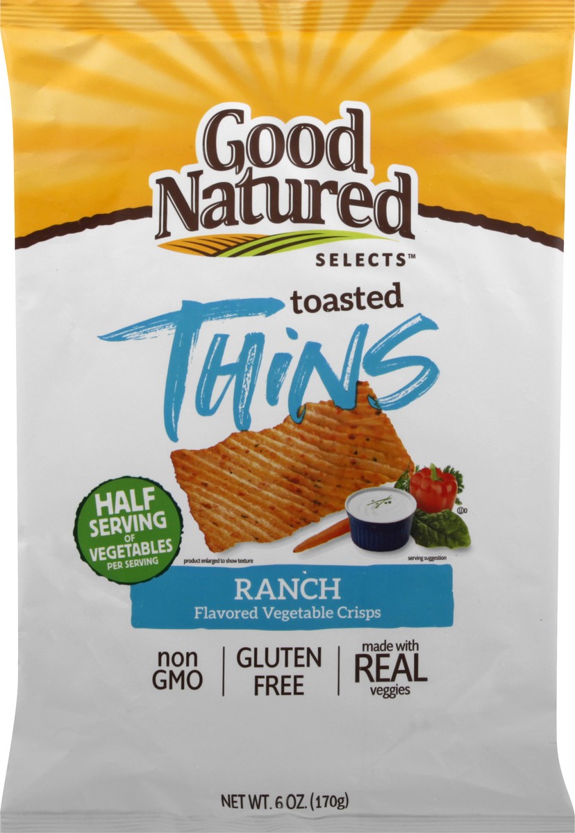 slide 2 of 9, Good Natured Toasted Thins Ranch Flavored Vegetable Crisps, 6 oz