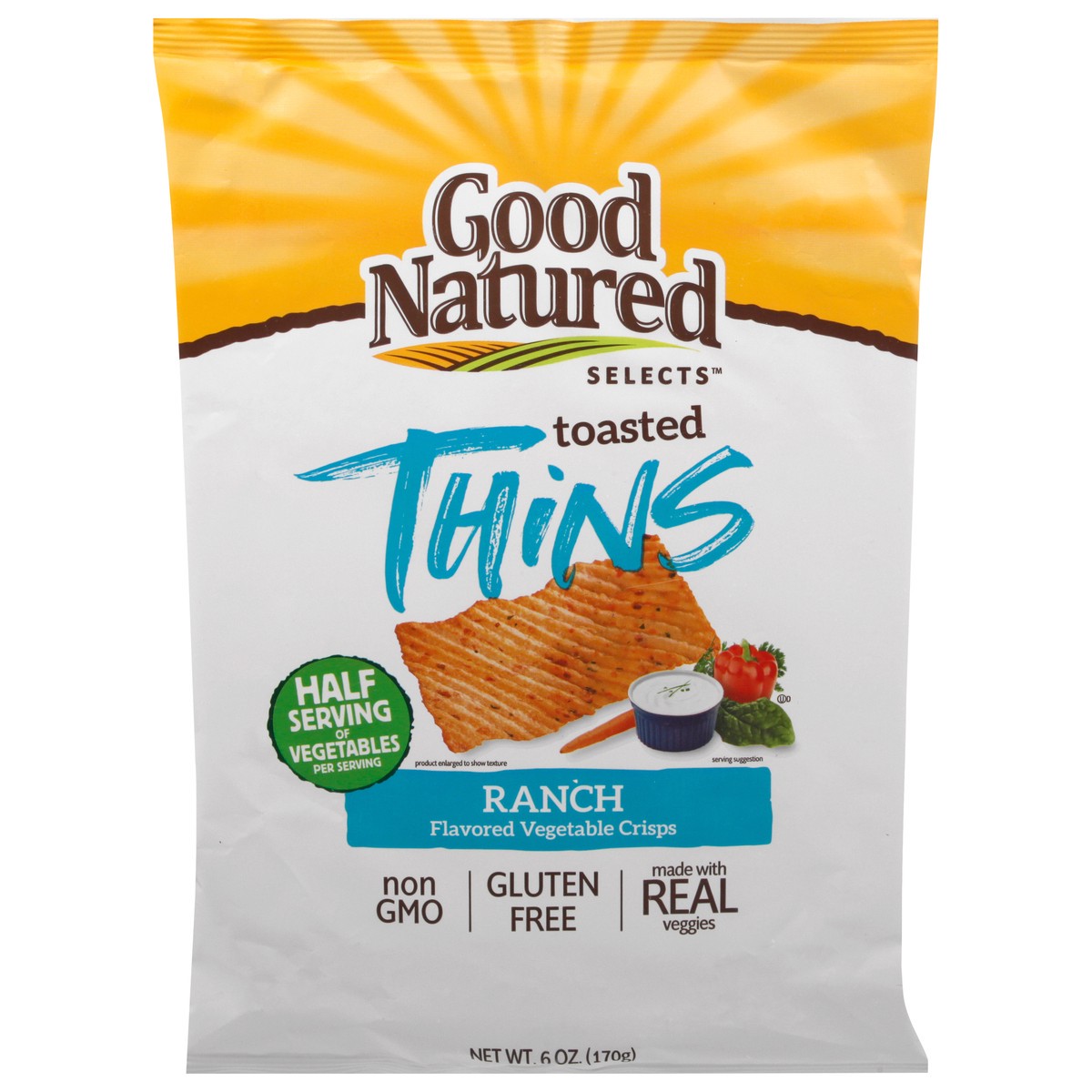 slide 1 of 9, Good Natured Toasted Thins Ranch Flavored Vegetable Crisps, 6 oz