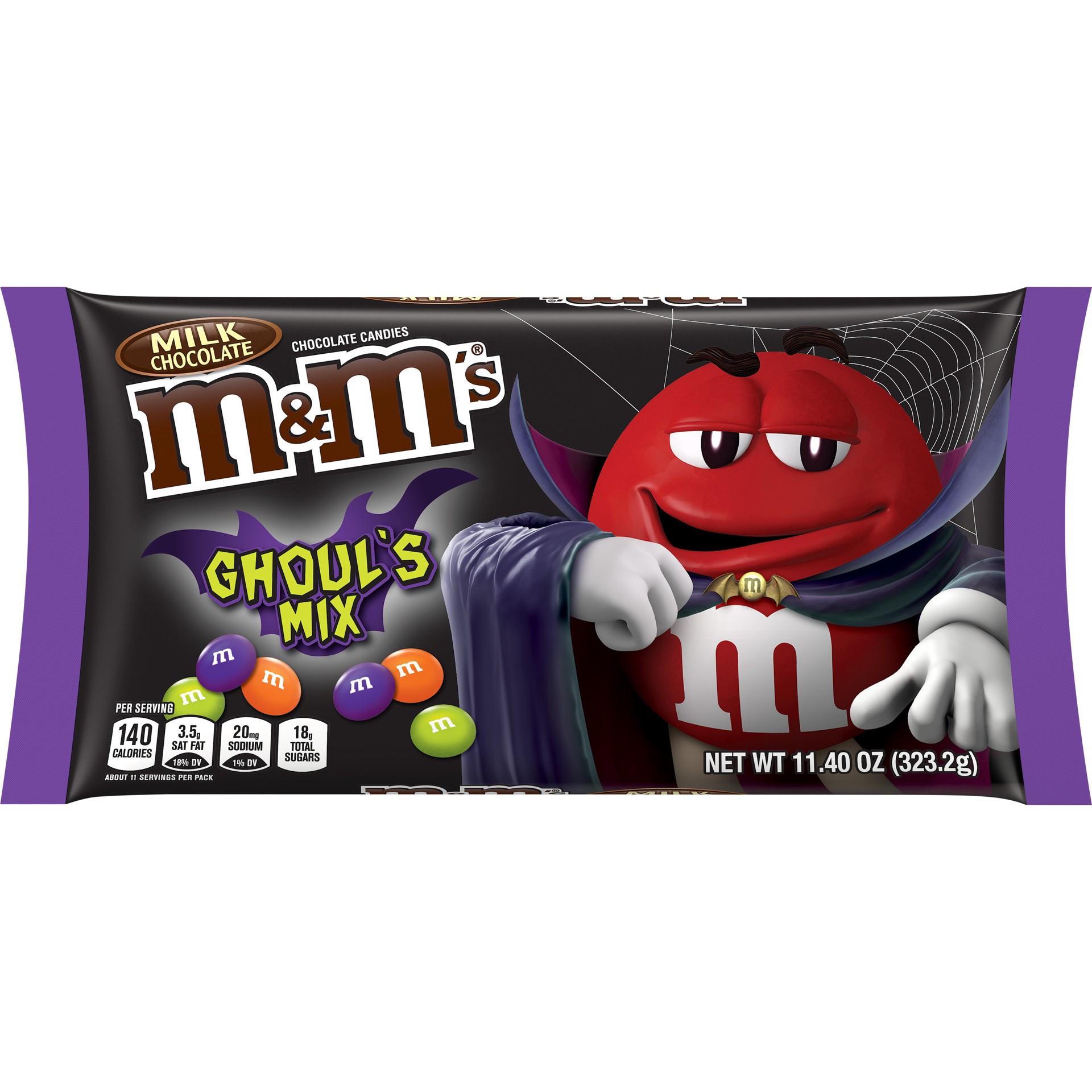 slide 1 of 5, M&M's Ghoul's Mix Milk Chocolate Halloween Candy, 11.4-Ounce Bag, 11.4 oz