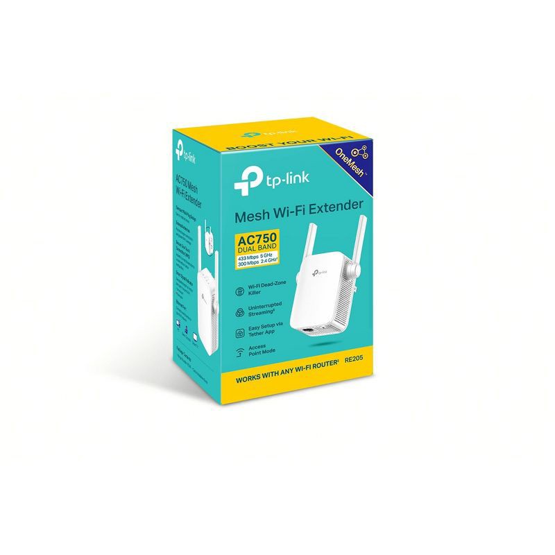 slide 6 of 9, TP-Link AC750 Wi-Fi Range Extender - White (RE205), 1 ct