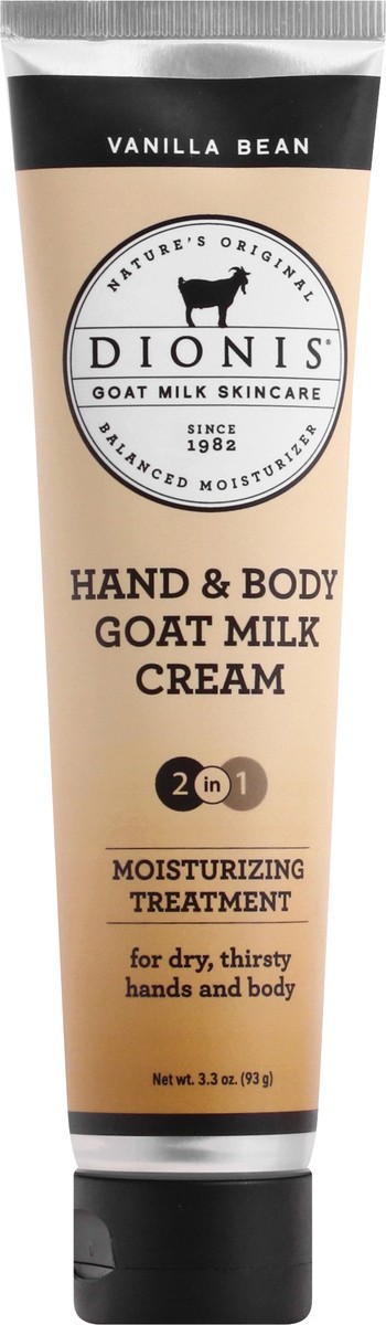 slide 6 of 9, Dionis Goat Milk Vanilla Bean Hand & Body Cream 3.3 oz, 3.3 oz