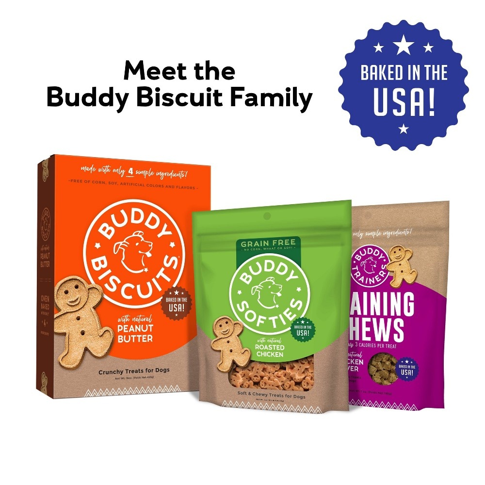 slide 7 of 8, Buddy Biscuits Grain-Free Crunchy Treats - Bacon & Cheese, 14 oz