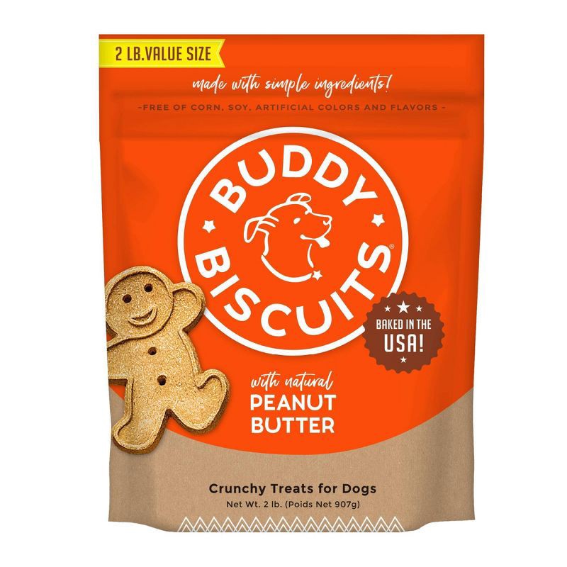 slide 1 of 8, Buddy Biscuits Oven Baked Crunchy Peanut Butter Dog Treats - 2lb, 2 lb