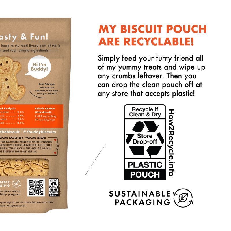 slide 6 of 10, Buddy Biscuits Oven Baked Crunchy Peanut Butter Dog Treats - 2lb, 2 lb