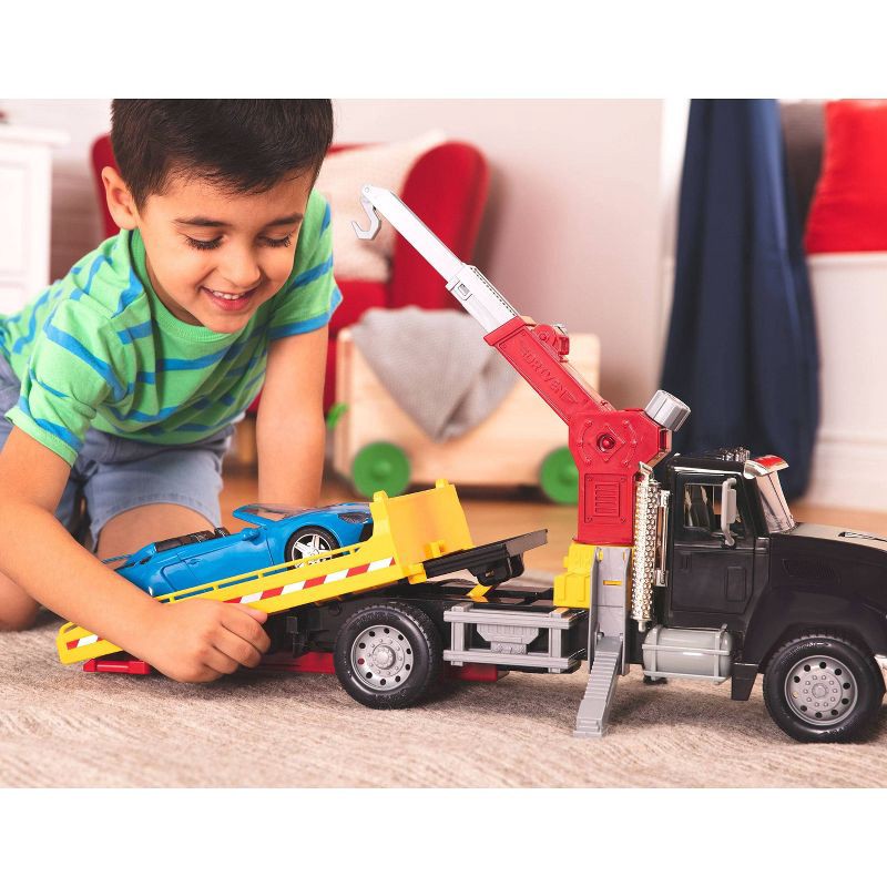 slide 2 of 8, DRIVEN by Battat – Large Toy Tow Truck with Car and Crane Arm, 1 ct