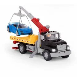 DRIVEN by Battat – Large Toy Tow Truck with Car and Crane Arm