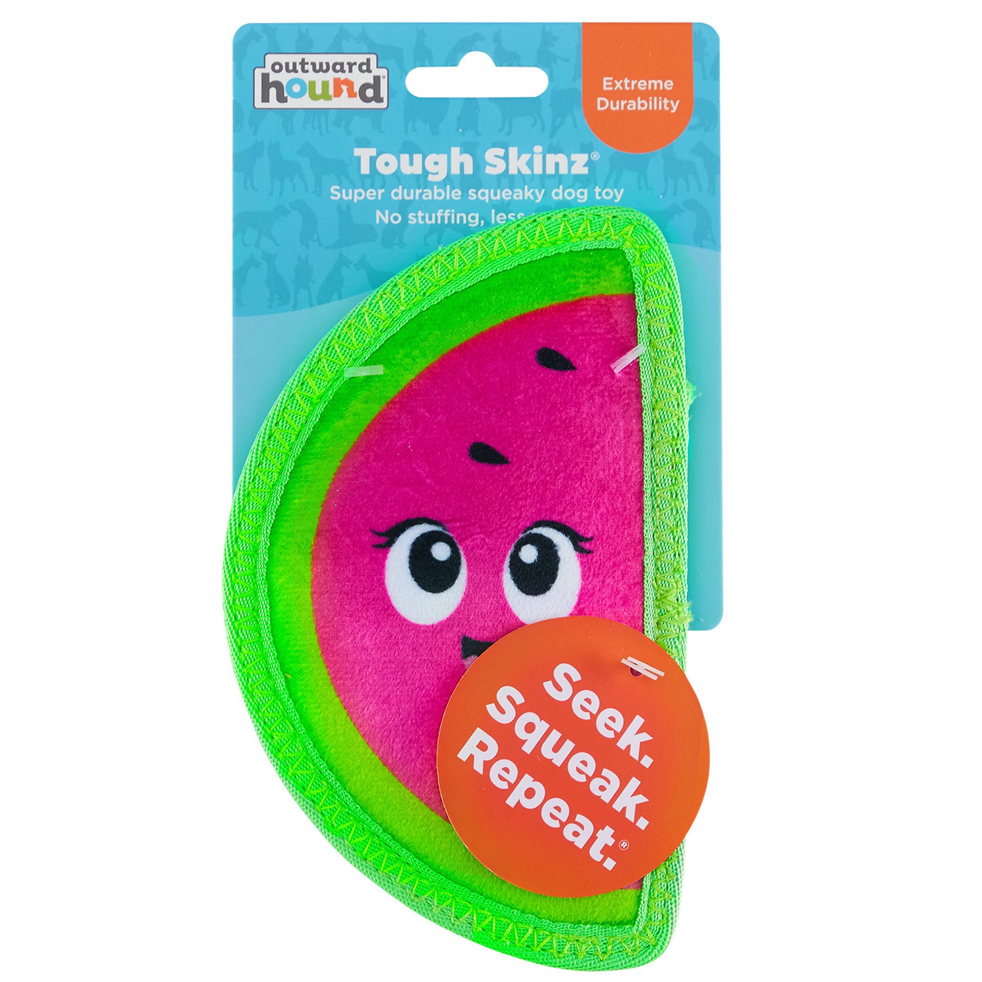 slide 1 of 1, Outward Hound Tough Skinz Watermelon Durable Squeaky Dog Toy, Small, 1 ct