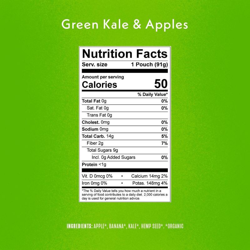 slide 4 of 6, Once Upon a Farm Green Kale & Apples Organic Kids' Snack - 3.2oz Pouch, 3.2 oz