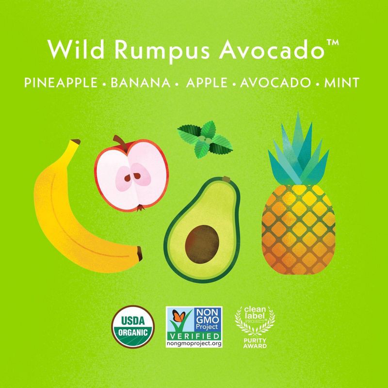 slide 3 of 6, Once Upon a Farm Wild Rumpus Avocado, Pineapple Banana Organic Kids' Snack - 3.2oz Pouch, 3.2 oz