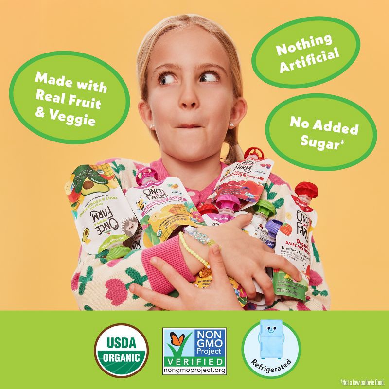 slide 8 of 11, Once Upon a Farm Wild Rumpus Avocado, Pineapple Banana Organic Kids' Snack - 3.2oz Pouch, 3.2 oz